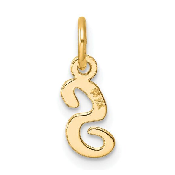 Kazi Luxury 14k Yellow Gold Small Script Letter Initial Charm - Picture 3 of 4